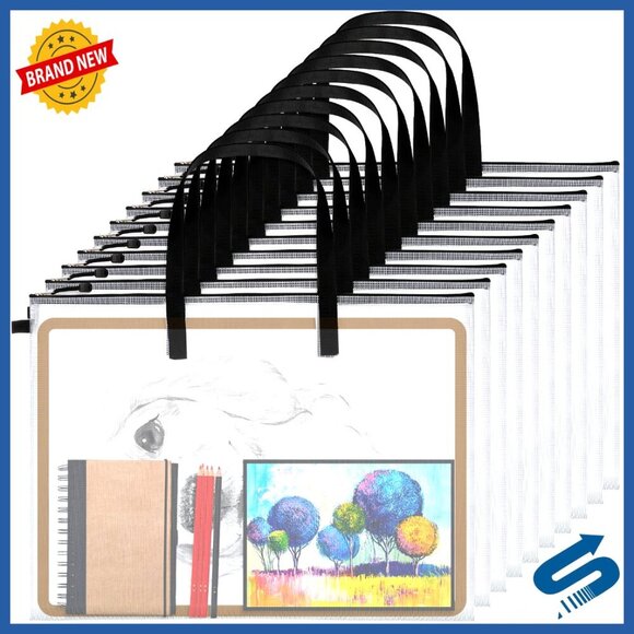 Other - Waterproof Art Portfolios Storage Bags with Zipper and Handle for Posters